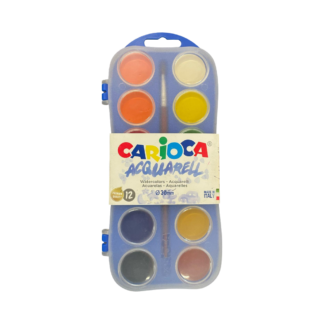 Juego de 12 acuarelas Carioca Acquarell, ideales para niños. Fáciles de diluir y no tóxicas