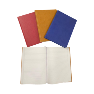 Libreta de notas L04I: pasta dura, cosido, diseño de raya, 21x26 cm, 186 páginas.